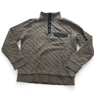 Patagonia Men's Organic Cotton Quilt Snap-T Pullover Brown Black Size Medium